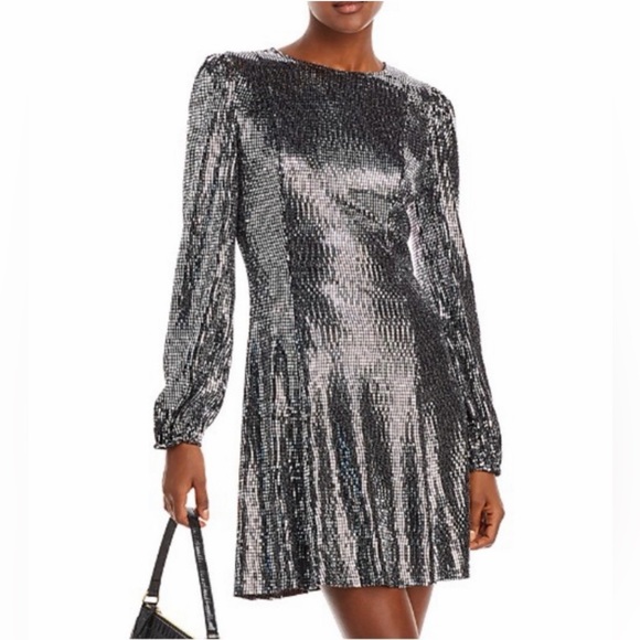 Aqua Womens Metallic Crew Neck Mini
Dress - Picture 2 of 7
